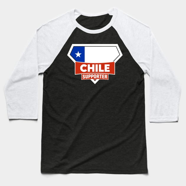 Chile Super Flag Supporter Baseball T-Shirt by ASUPERSTORE